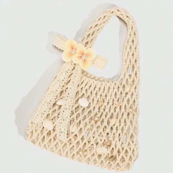 Multicolor Casual Women's Personalized Ocean Woven Large Beach Handbag - Picture 7 of 9